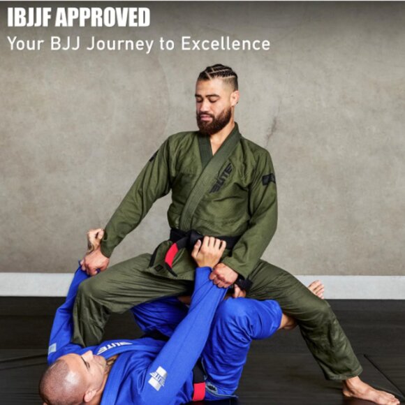 NWT Mens A3 ELITE Military Green Brazilian Jiu Jitsu BJJ Gi White Belt IBJJF - Picture 1 of 10